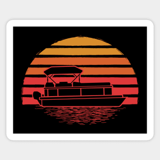 Retro Vintage Pontoon Boat Silhouette Gift For Pontoon Owner Sticker